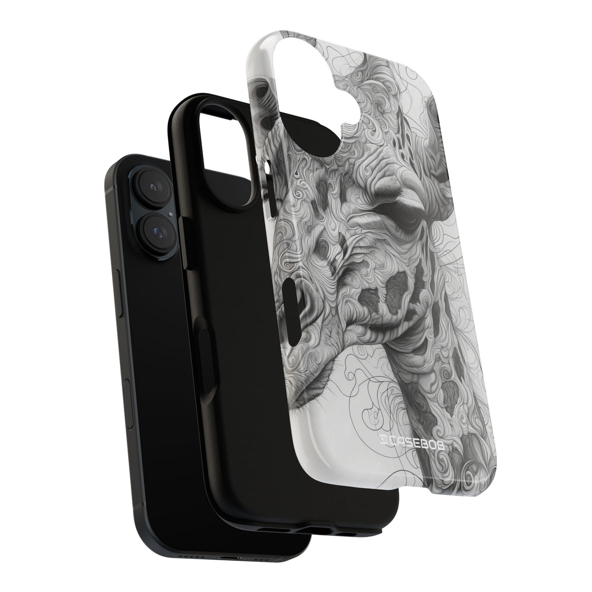 Monochrome Giraffe: Intricate Elegance - for iPhone 16