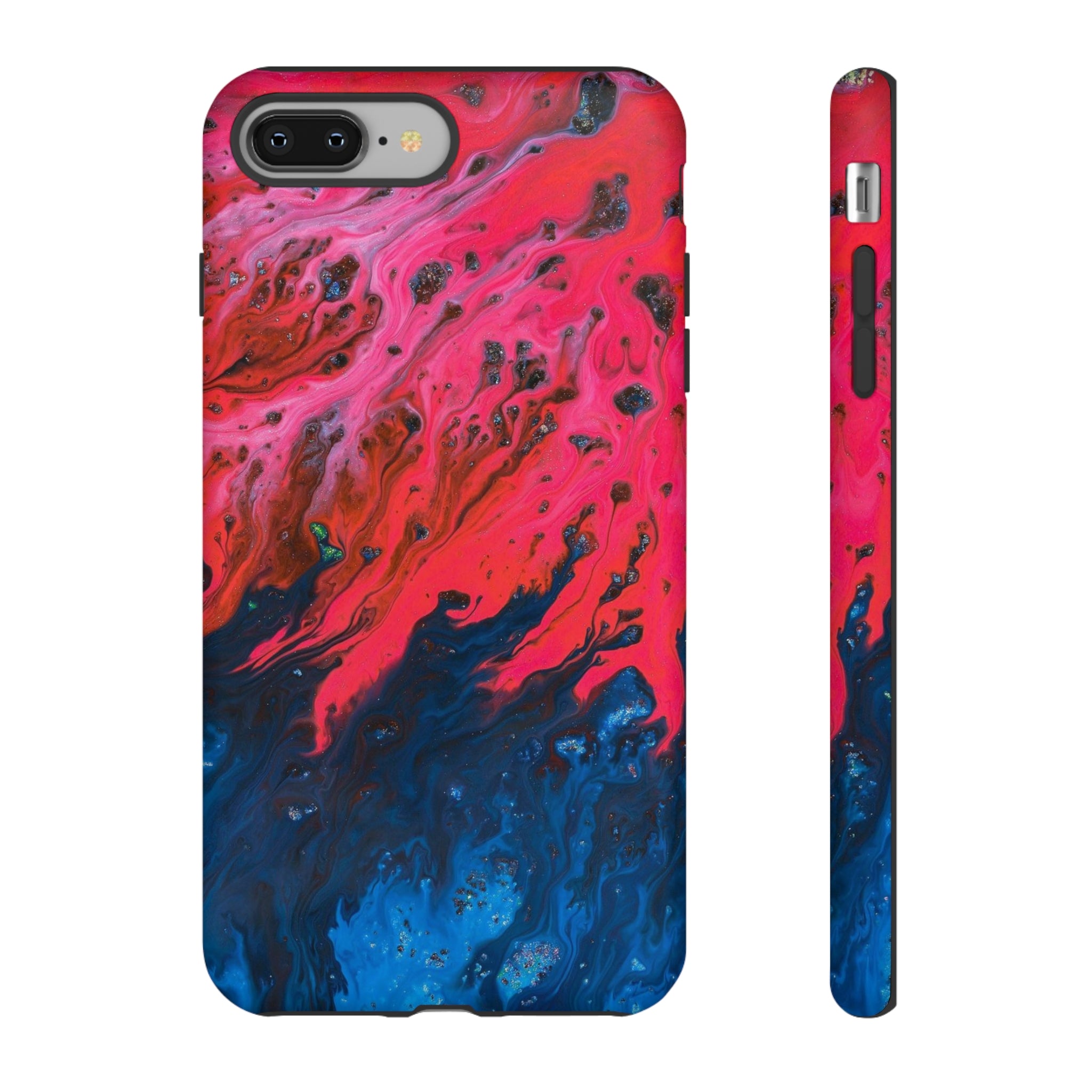 Bright Pink River Ink Art iPhone Case (Protective) iPhone 8 Plus Matte Phone Case