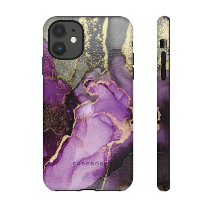 Purple Marble & Gold Phone - Protective Phone Case