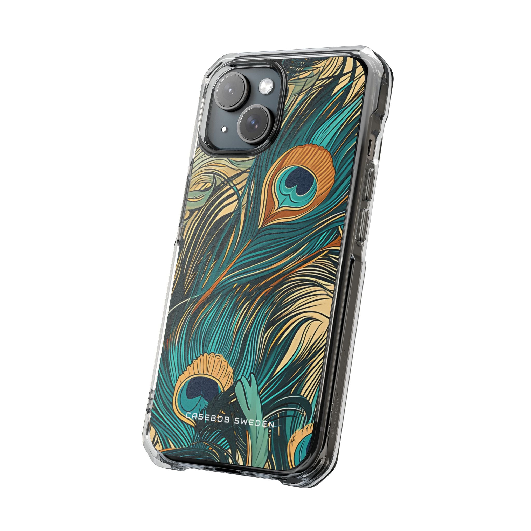 Art Nouveau Peacock Elegance iPhone 15 - Clear Impact Phone Case