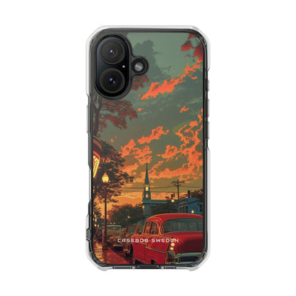 Mid-Century Nostalgia Streetscape iPhone 16 - Clear Impact Phone Case