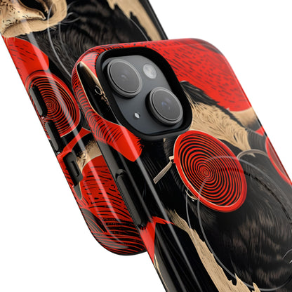 Surreal Black White Cow Red Spiral Sunglasses iPhone 15 - Tough+