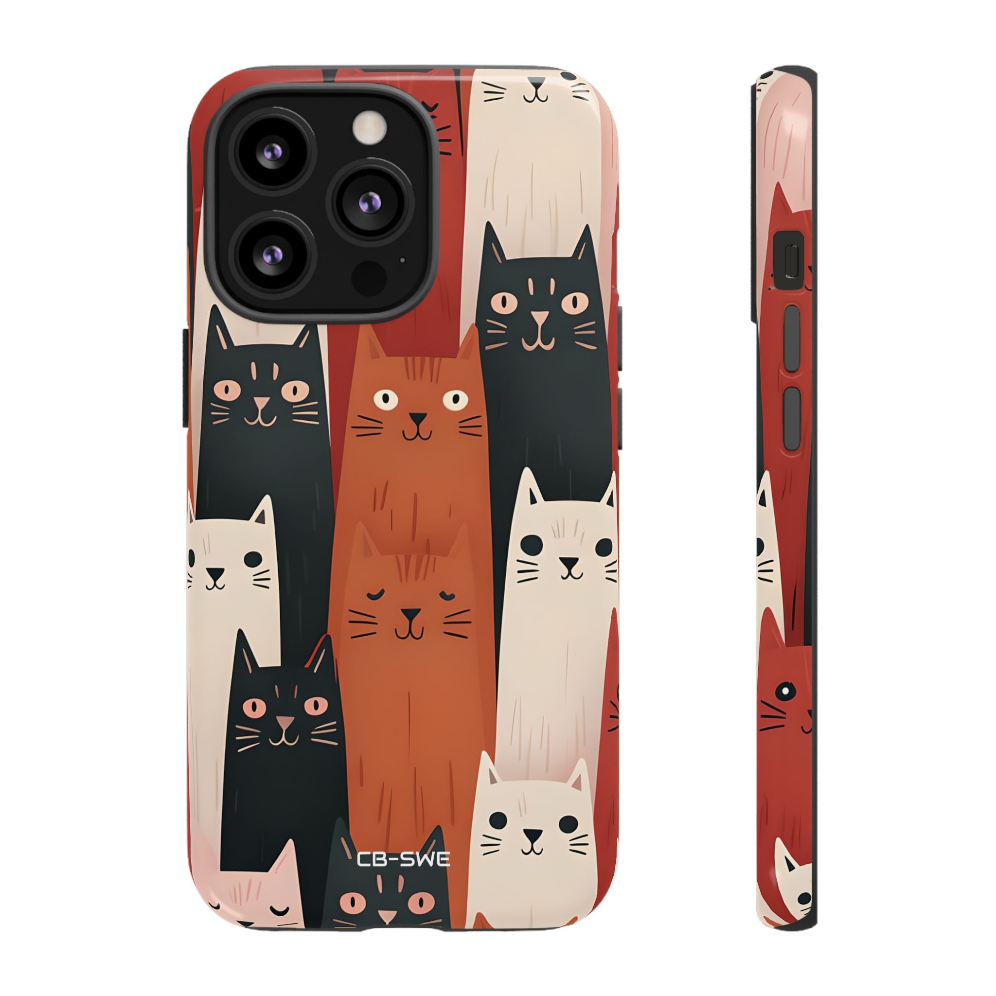 Verspielte Katzenversammlung - iPhone Case