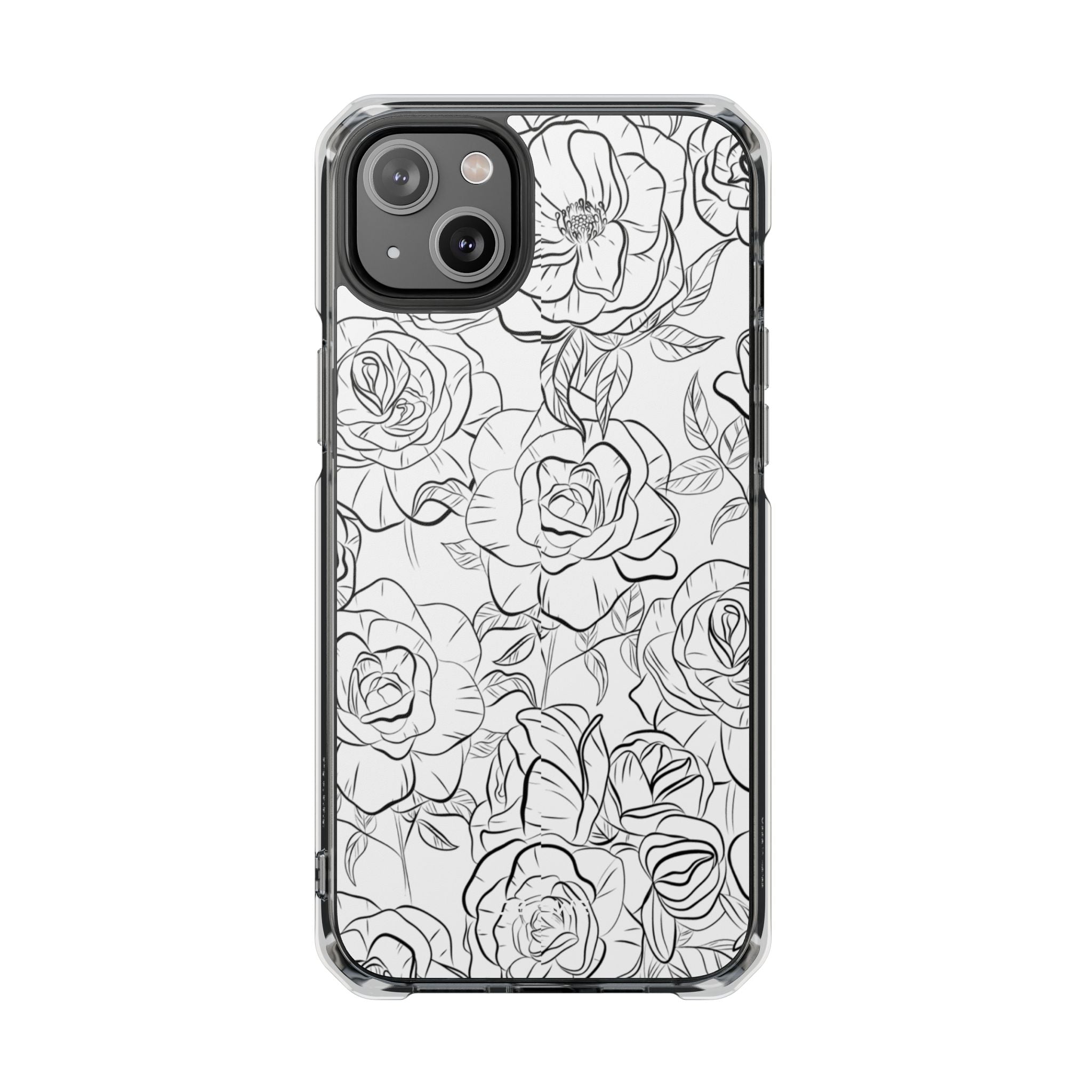 Intricate Rose Sketches iPhone Case - Impact