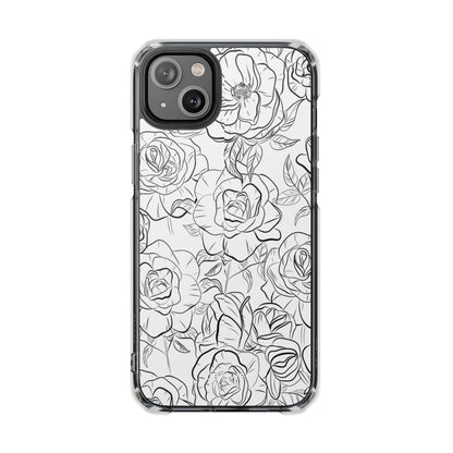 Intricate Rose Sketches iPhone Case - Impact