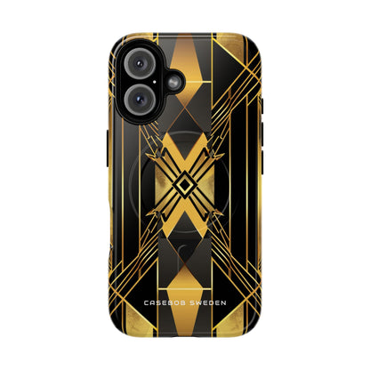 Golden Geometric Elegance iPhone 16 | Tough+ Phone Case