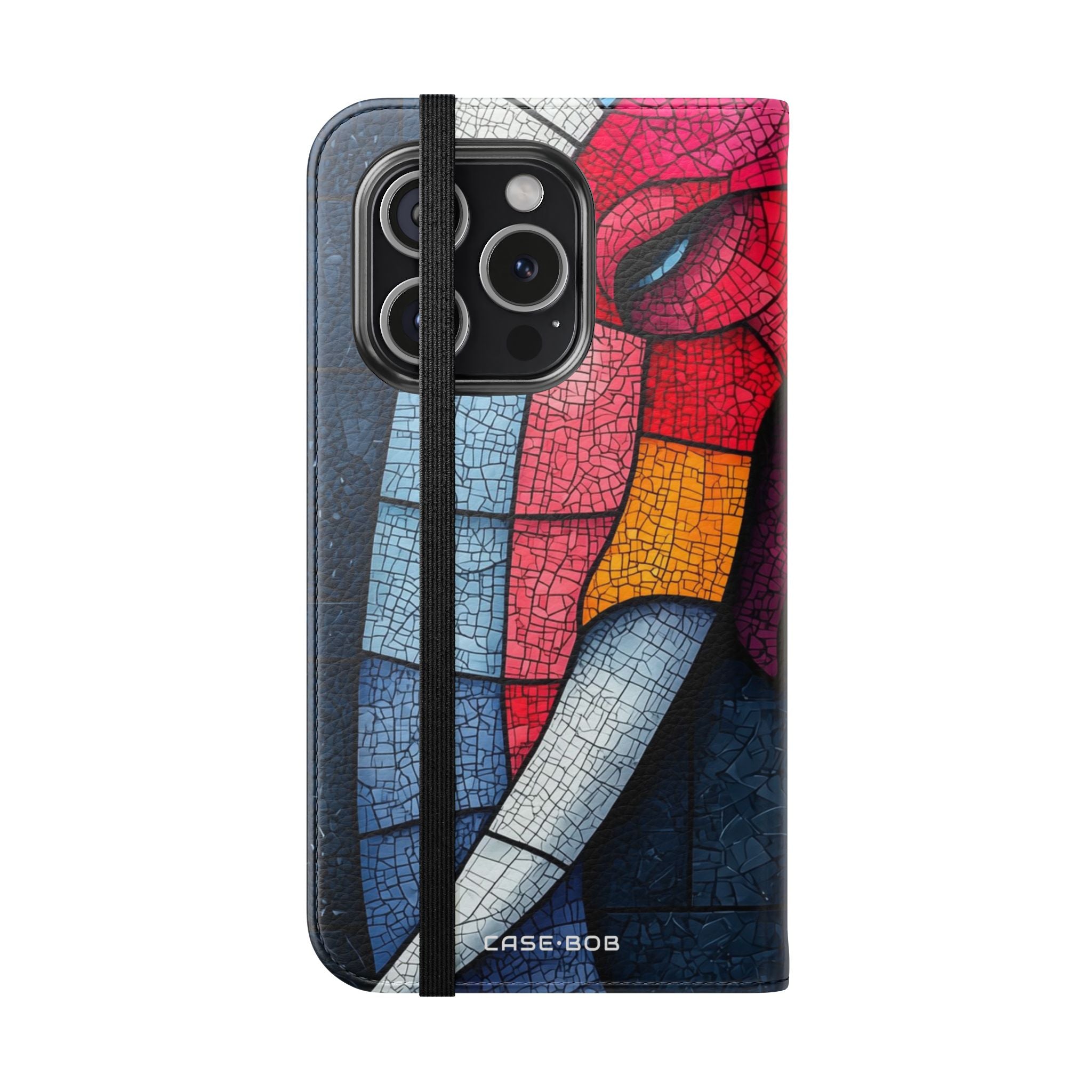 Blue Mosaic Elephant - iPhone 15 Pro Case - Wallet