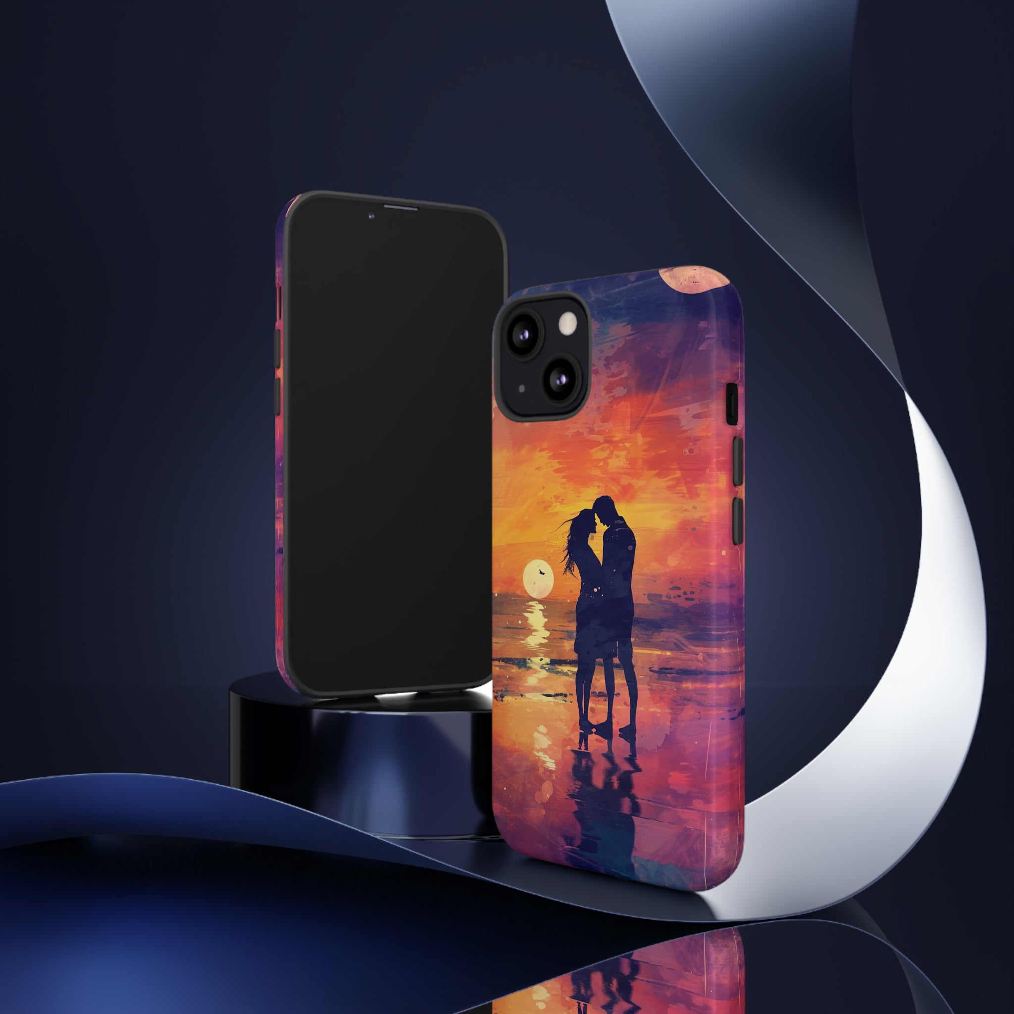 Seaside Sunset Embrace - Protective Phone Case