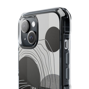 Monochrome Dynamics - Phone Case for iPhone (Clear Impact - Magnetic)