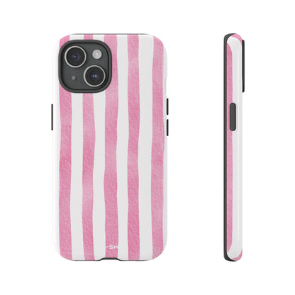 Pink Watercolor Stripes - iPhone Case