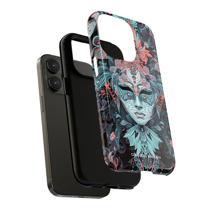 Mystic Teal Coral Mask - Tough + MagSafe® iPhone 14 Phone Case