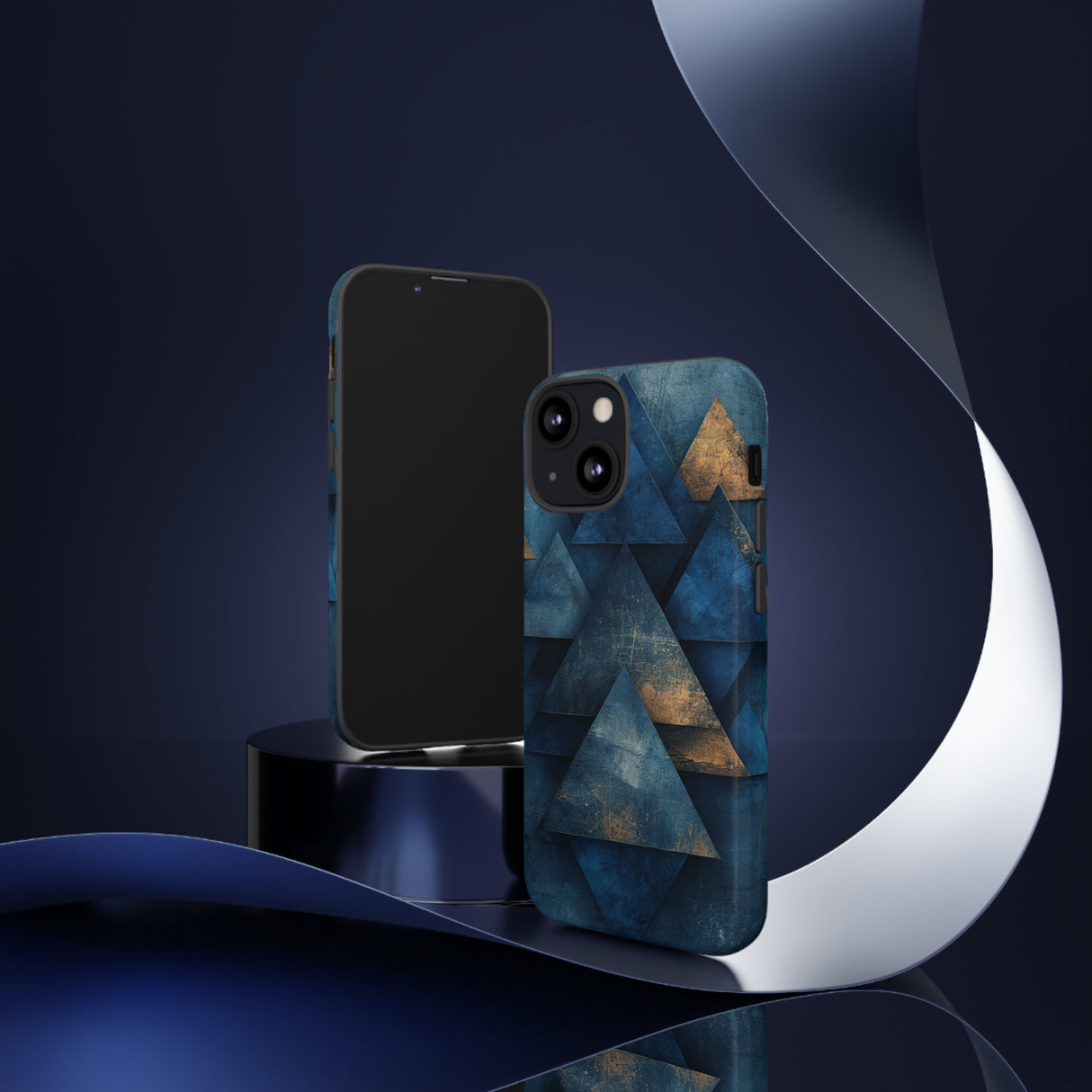 Blue Geometric Harmony - Protective Phone Case