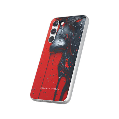 Textured Crimson Bloom Samsung S23 - Flexi Phone Case