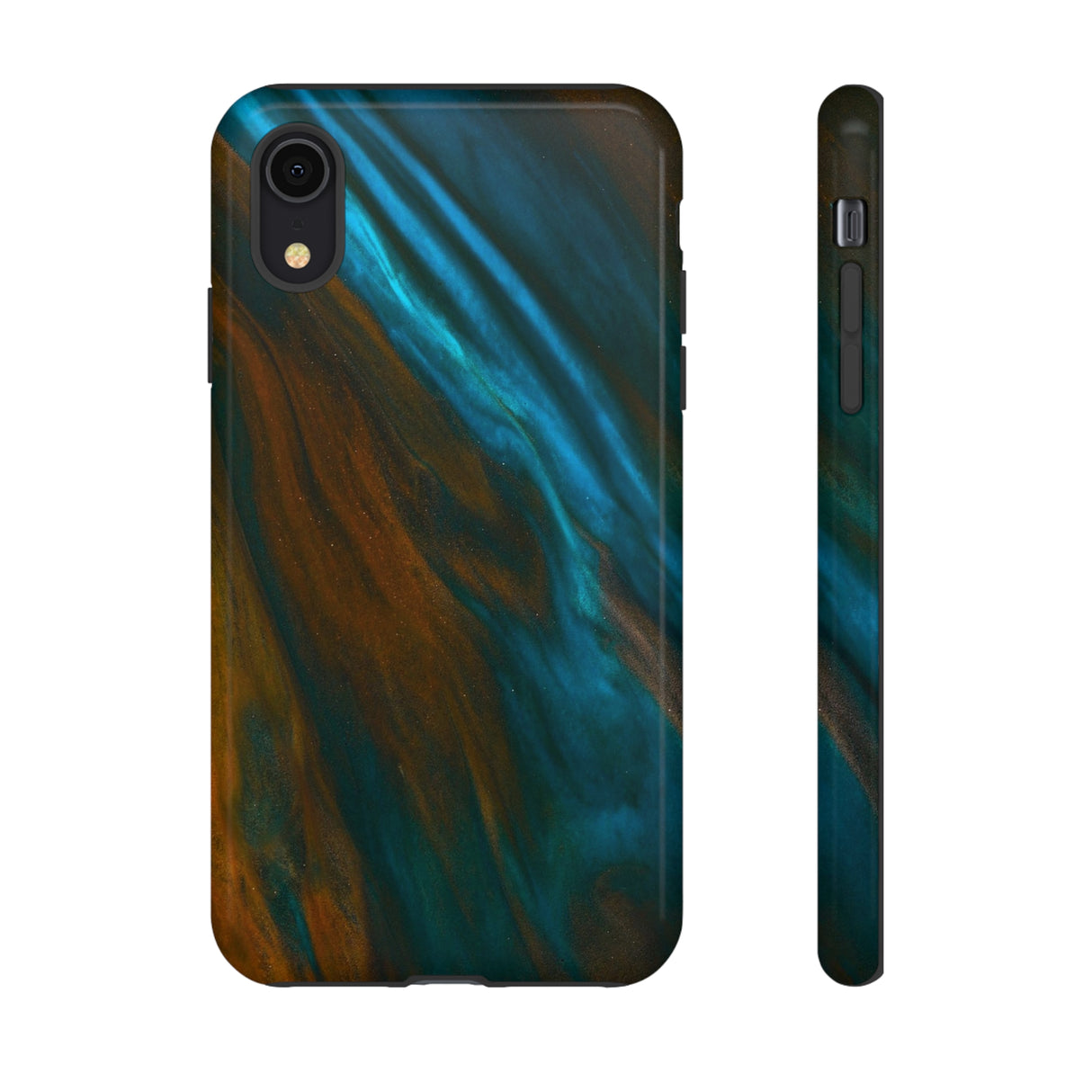 Neon Blue Ink Art iPhone Case (Protective) iPhone XR Glossy Phone Case