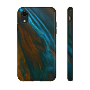 Neon Blue Ink Art iPhone Case (Protective) iPhone XR Glossy Phone Case