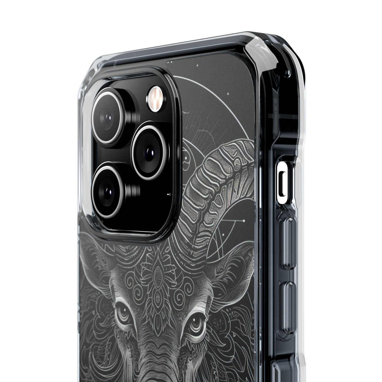 Mystic Ram Mandala - Phone Case for iPhone (Clear Impact - Magnetic)