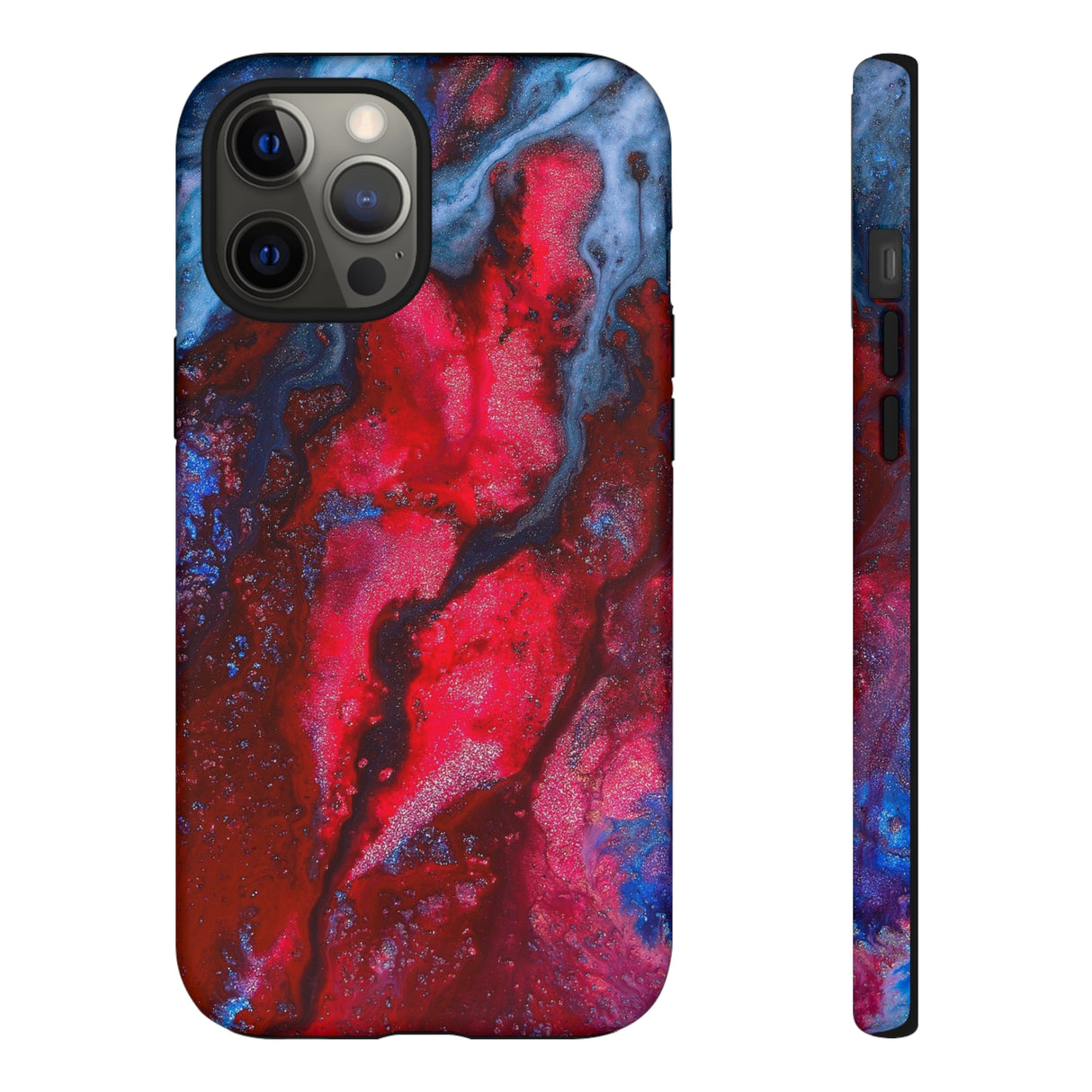 Neon Red Ink Art iPhone Case (Protective) iPhone 12 Pro Max Matte Phone Case