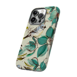 Cute Flowers and Birds iPhone case (Protective) - Protective Phone Case