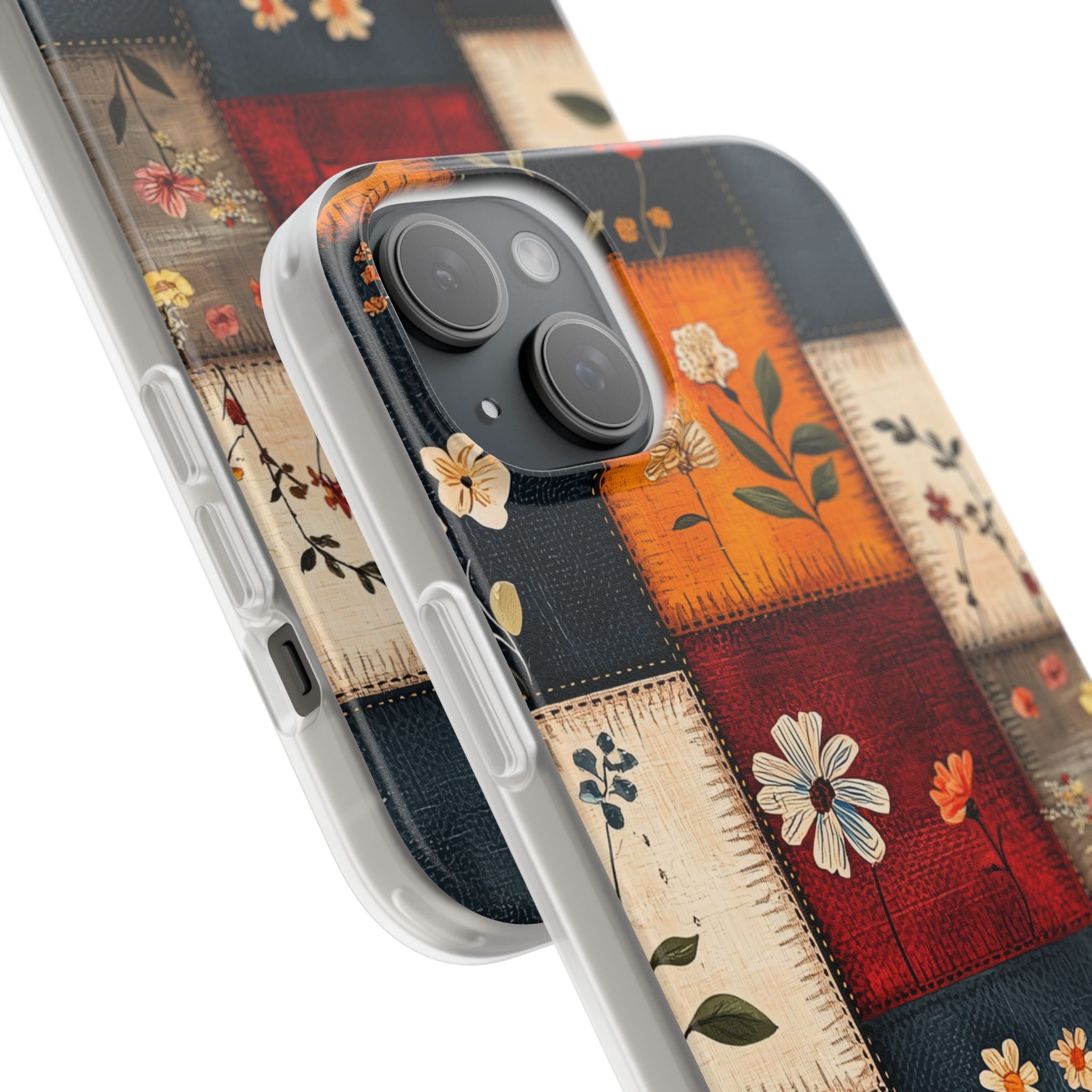 Patchwork Blooms iPhone 15 Plus Case - Soft