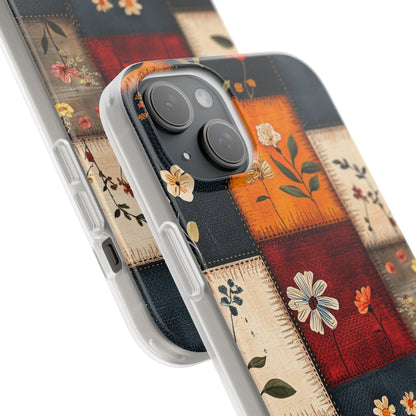 Patchwork Blooms iPhone 15 Plus Case - Soft