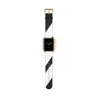 Diagonal Stripes BlackWhite - Watch Band
