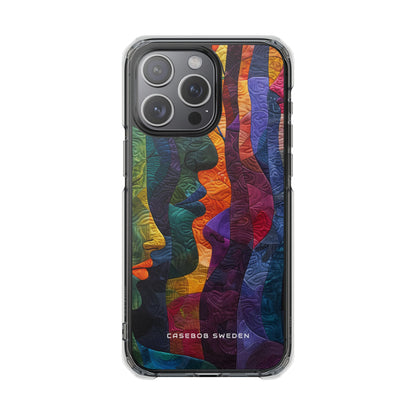 Harmonized Faces and Nature Fusion iPhone 15 - Clear Impact Phone Case