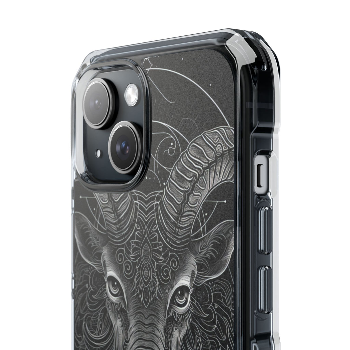 Mystic Ram Mandala - Phone Case for iPhone (Clear Impact - Magnetic)