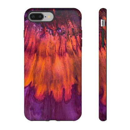 Orange Flow Ink Art iPhone Case (Protective) iPhone 8 Plus Matte Phone Case