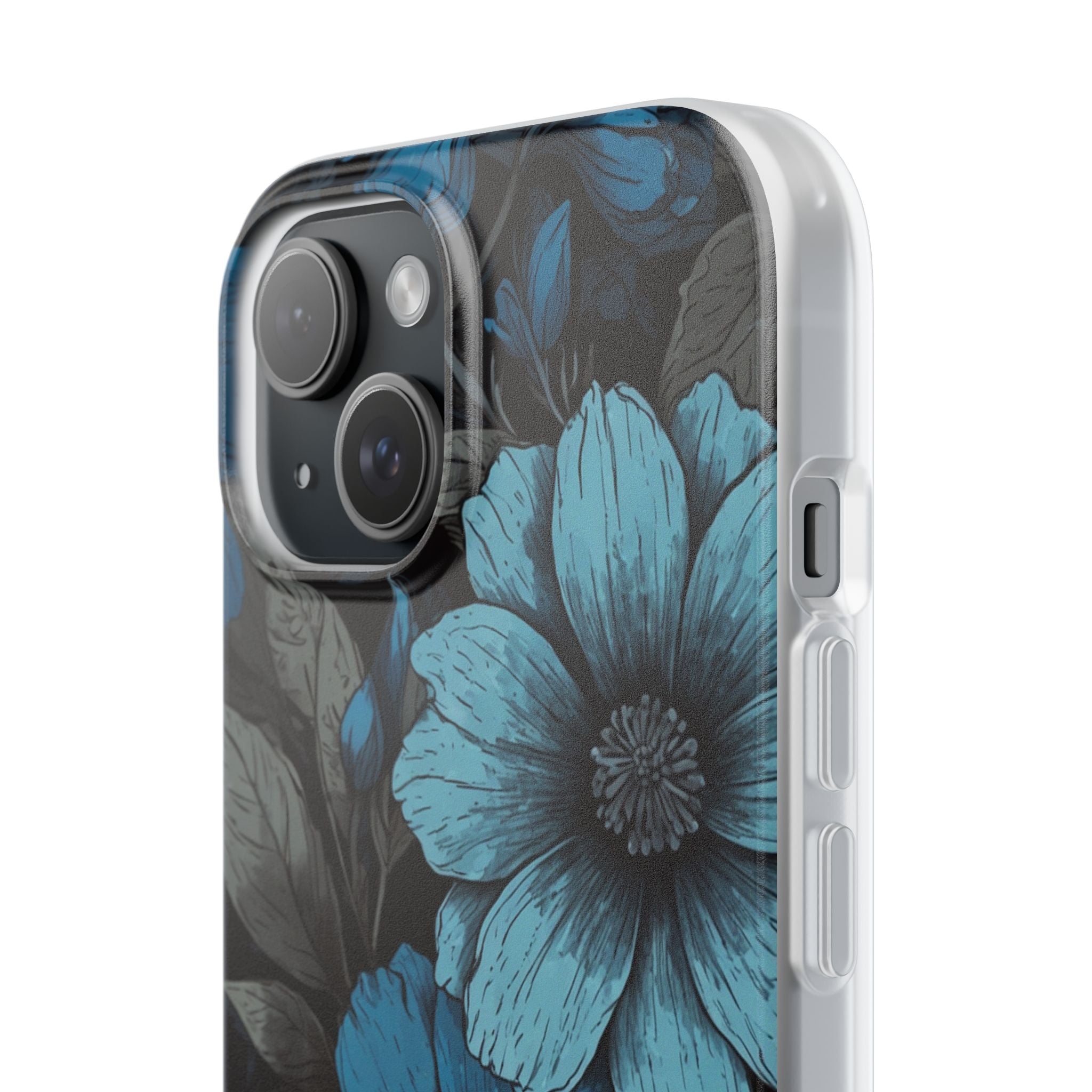 Blue Petal Radiance iPhone 15 Case - Soft