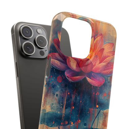 Lotus Blossom Art - Slim iPhone 15 Phone Case