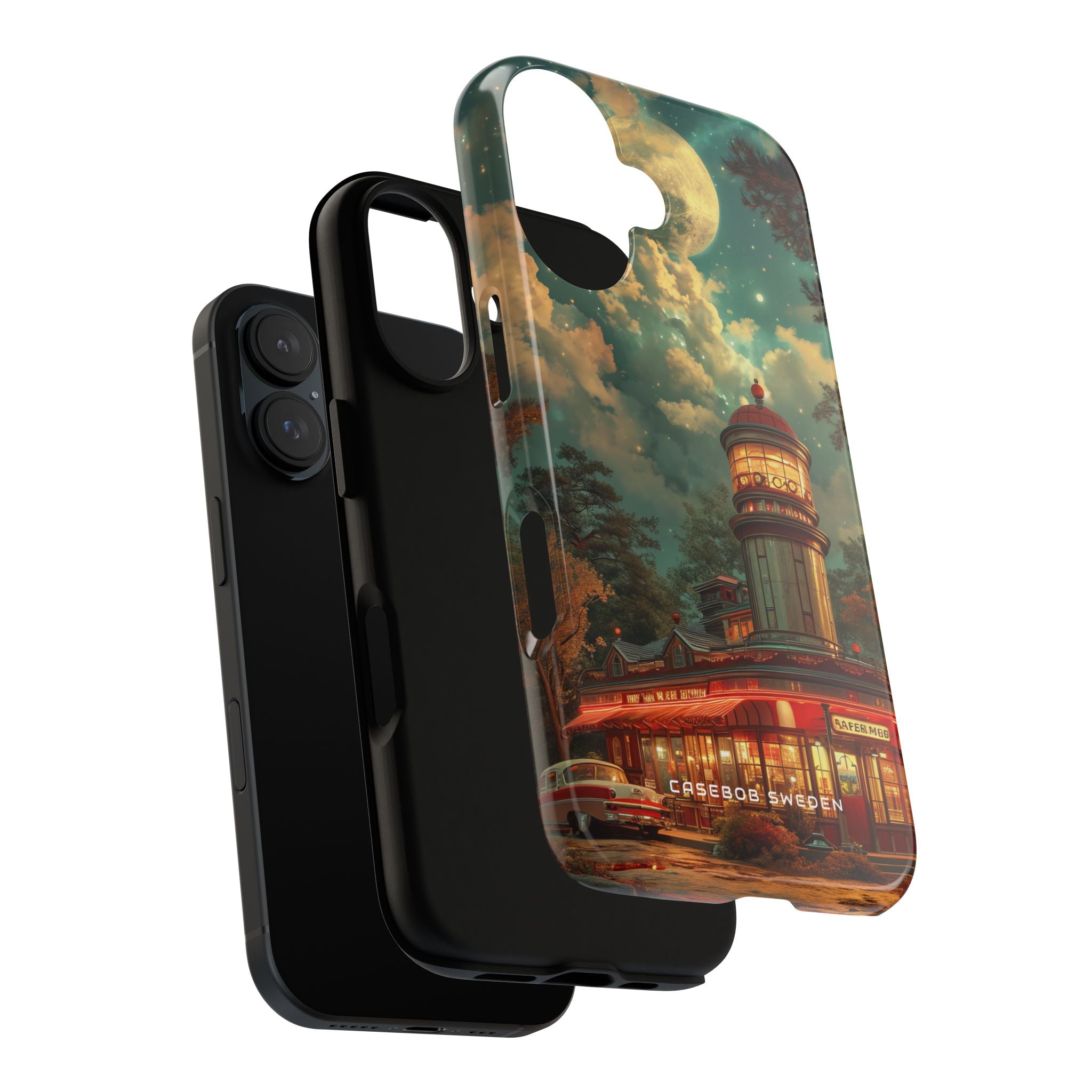 Vintage Moonlit Diner Fantasy iPhone 16 - Tough Phone Case