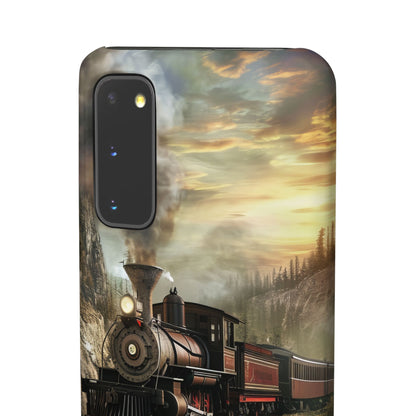 Vintage Steam Train Crossing Mountain Bridge Samsung S20 - Slim Phone Case