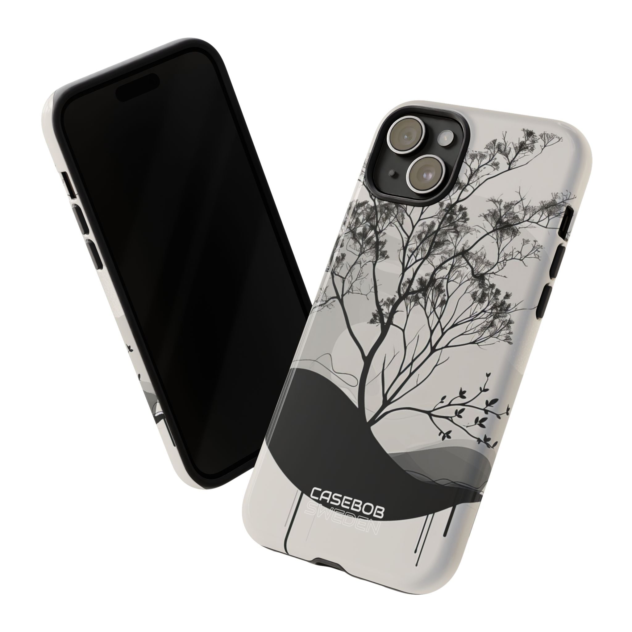 Monochrome Drip Tree iPhone 15 - Resistente