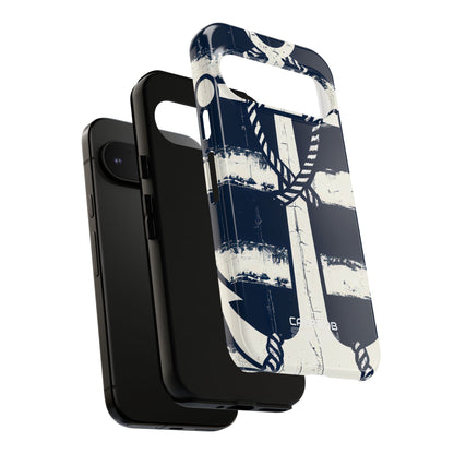 Navy Anchor Stripes Google Pixel 9 - Tough