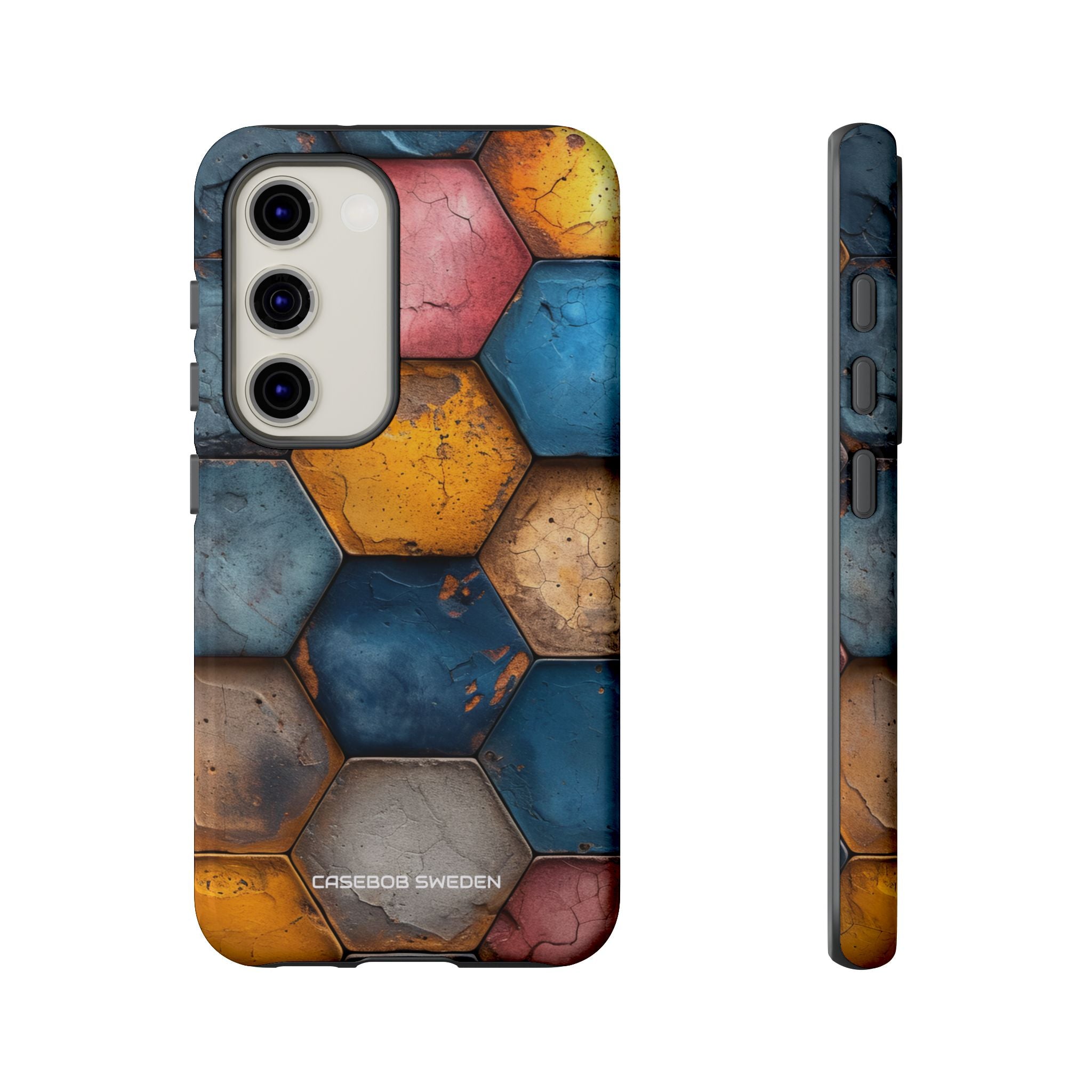 Rustic Geometric Tiles - Tough Samsung S23 Phone Case