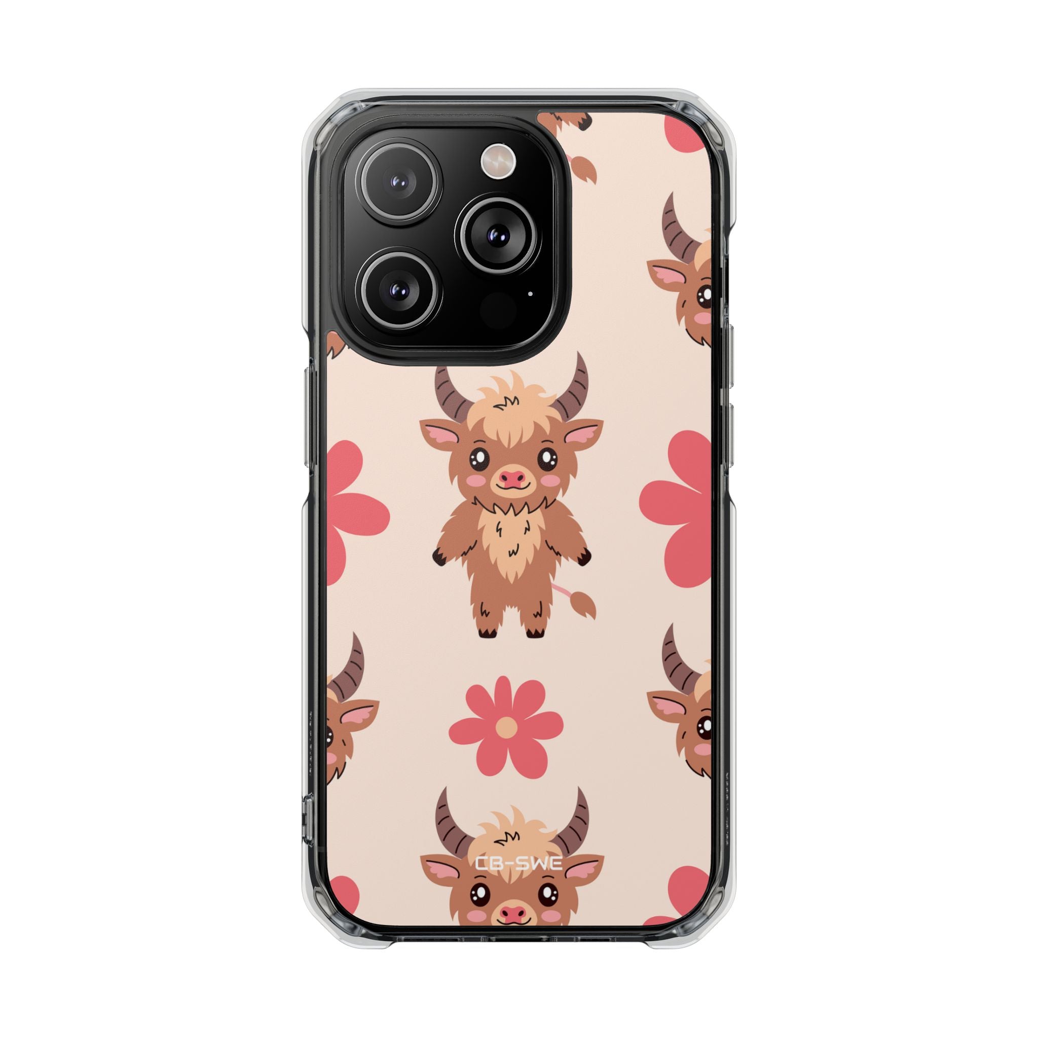 Cute Cattle & Flowers iPhone Case - Impact