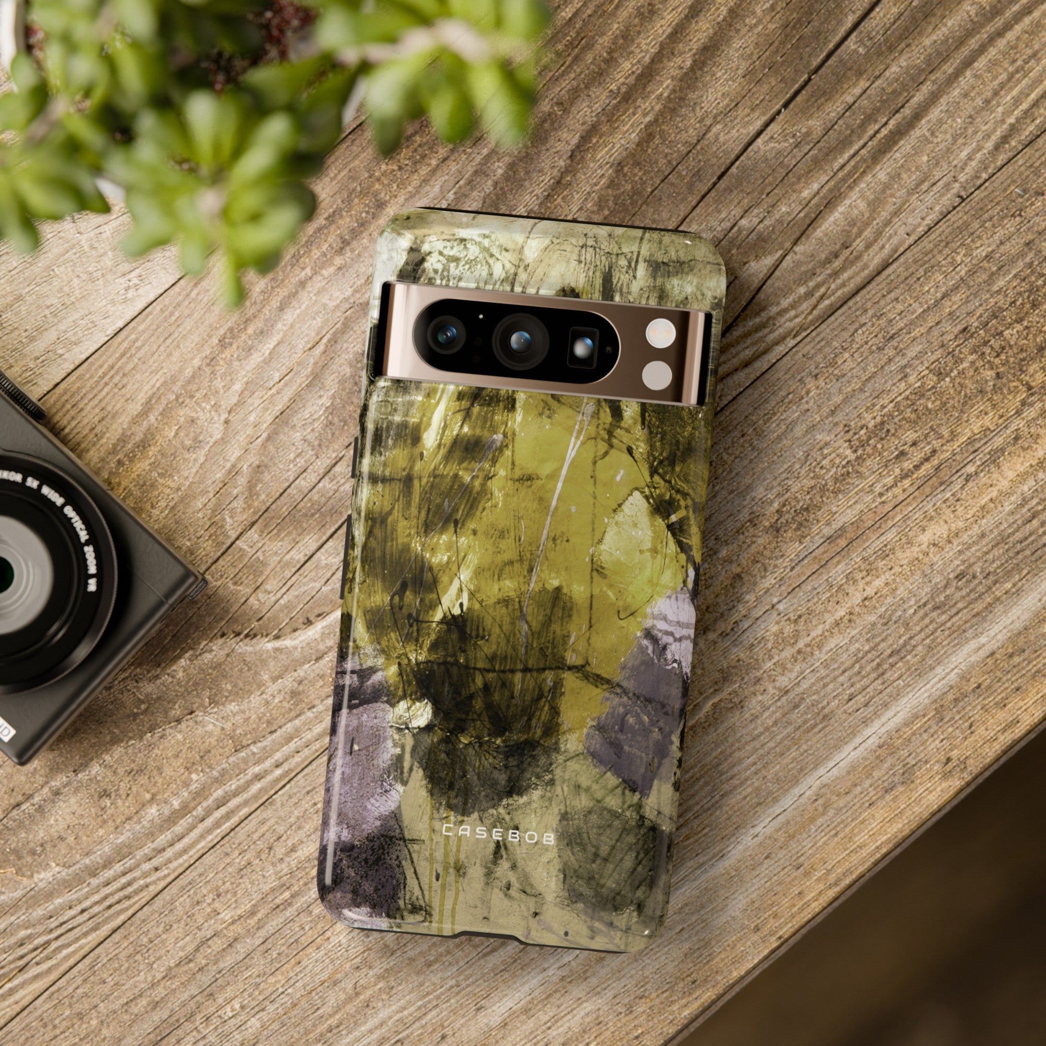 Yellow Grunge Art Phone Case - Protective Phone Case