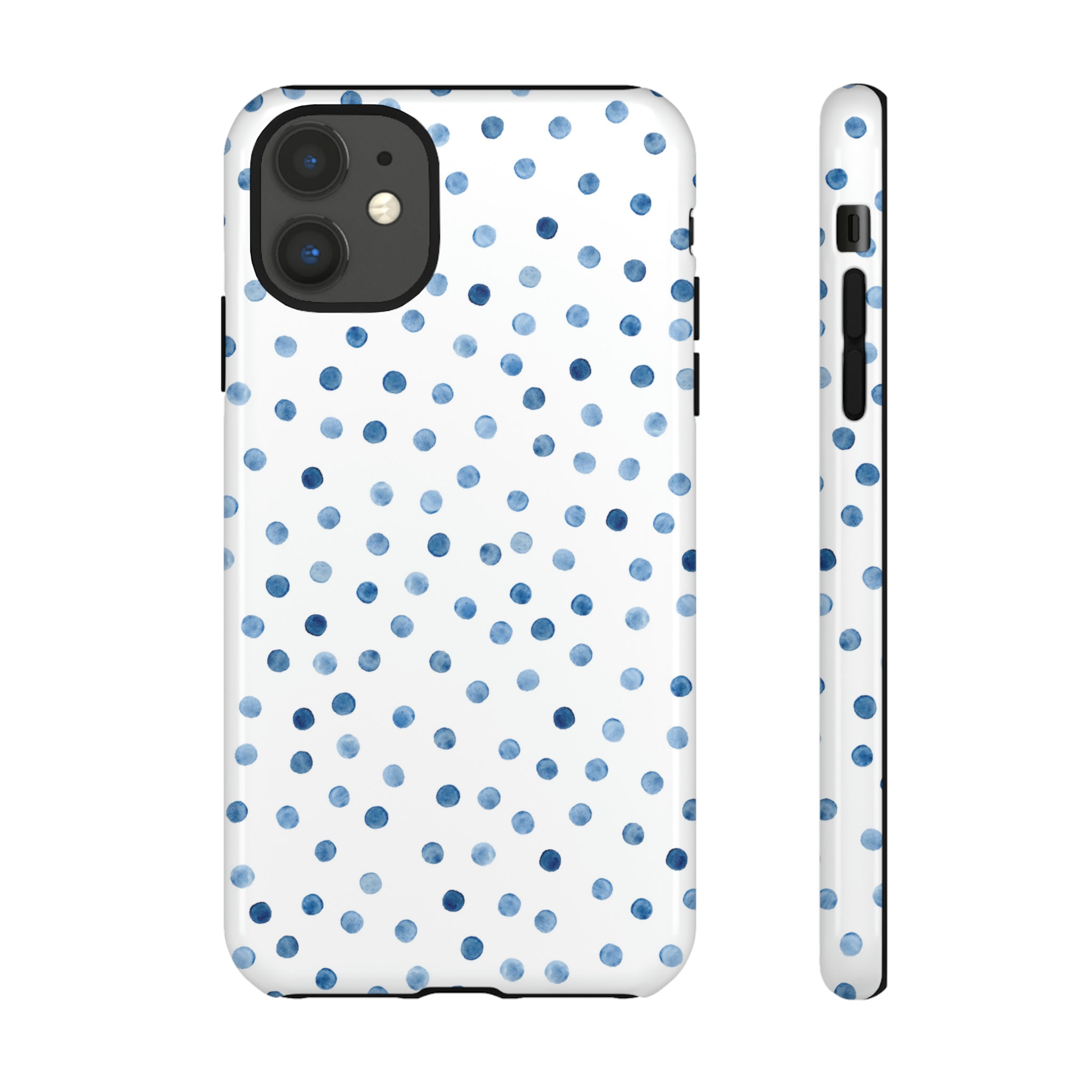 Blue Dots Pattern - Protective Phone Case