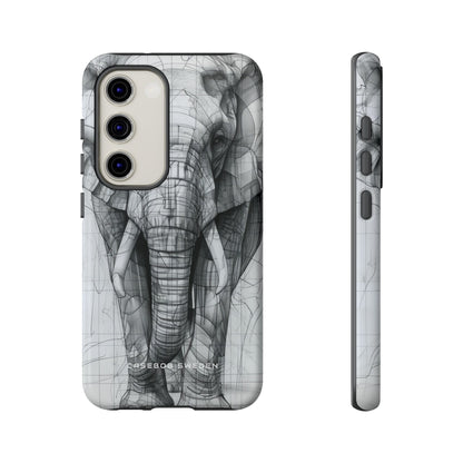 Elephant Line Geometry Samsung S23 - Tough Phone Case