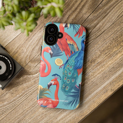 Tropical Flamingo Bliss - Tough iPhone 16 Phone Case