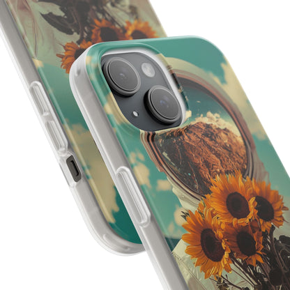 Sunflower Astronaut iPhone 15 Case - Soft