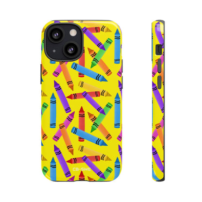 Crayons Scatter Playfully - iPhone Case