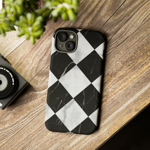 Check Marble - Protective Phone Case