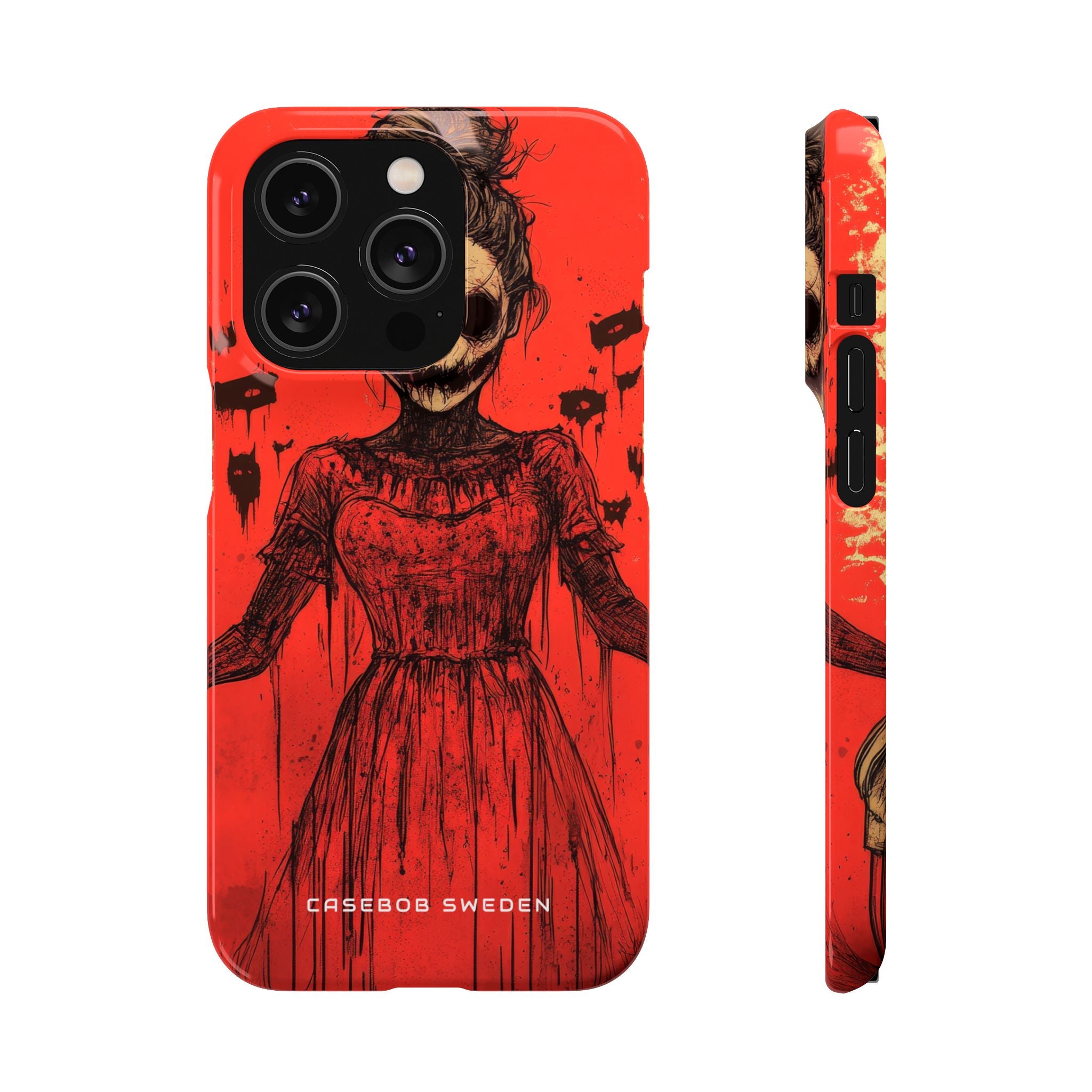 Haunting Scarlet Descent iPhone 14 - Slim Phone Case