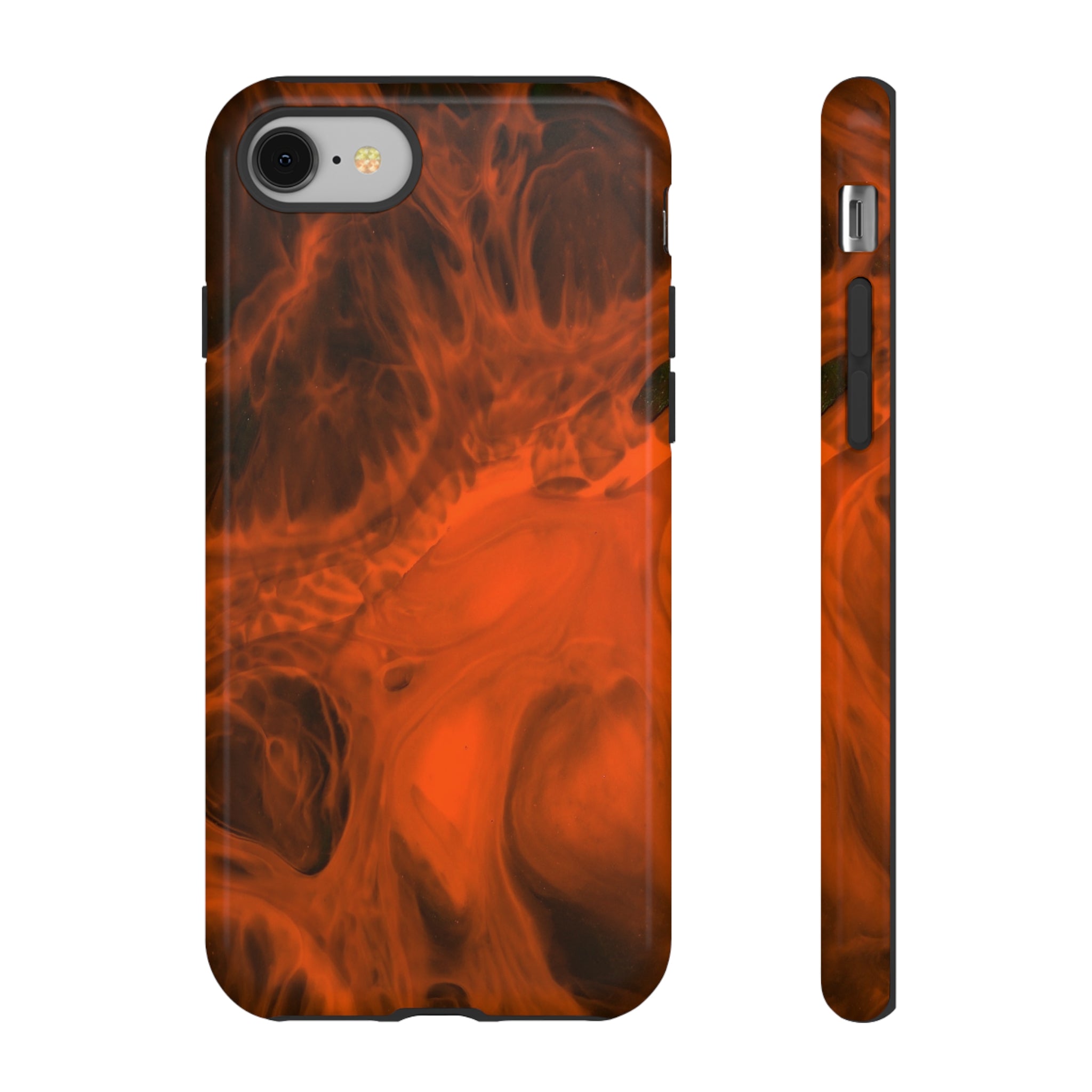 Red Flame Ink Art iPhone Case (Protective) iPhone 8 Glossy Phone Case