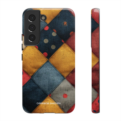 Blue Red Patchwork - Tough Samsung S22 Phone Case