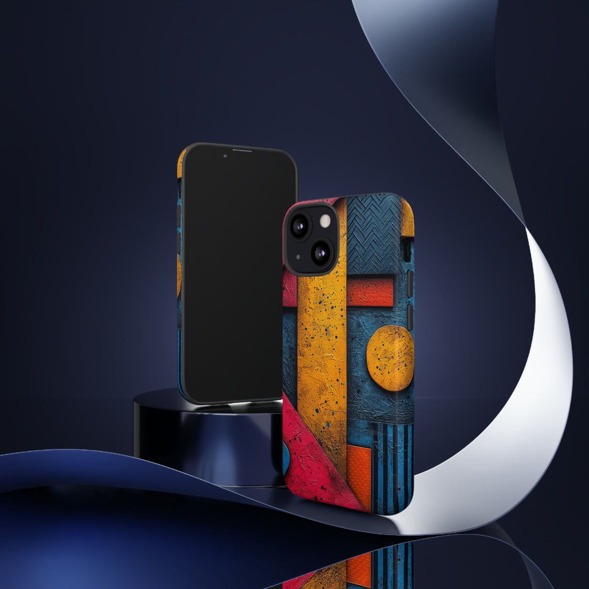 Neon Geometric Fusion - Protective Phone Case