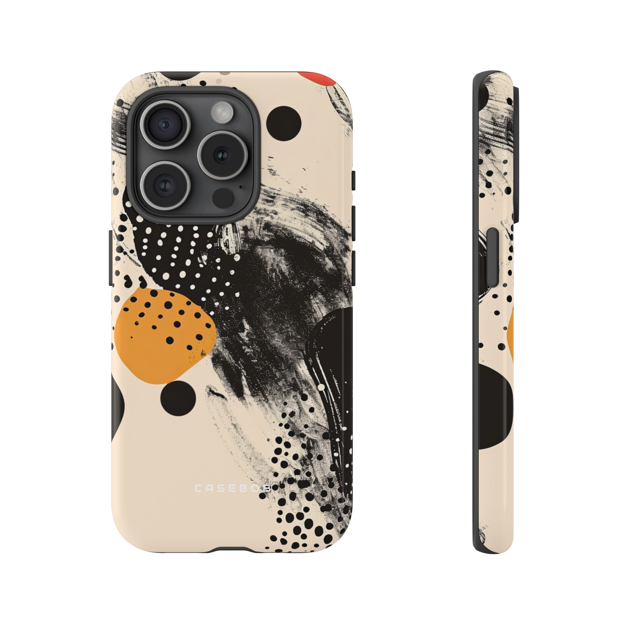 Black Dot Elegance - Protective Phone Case