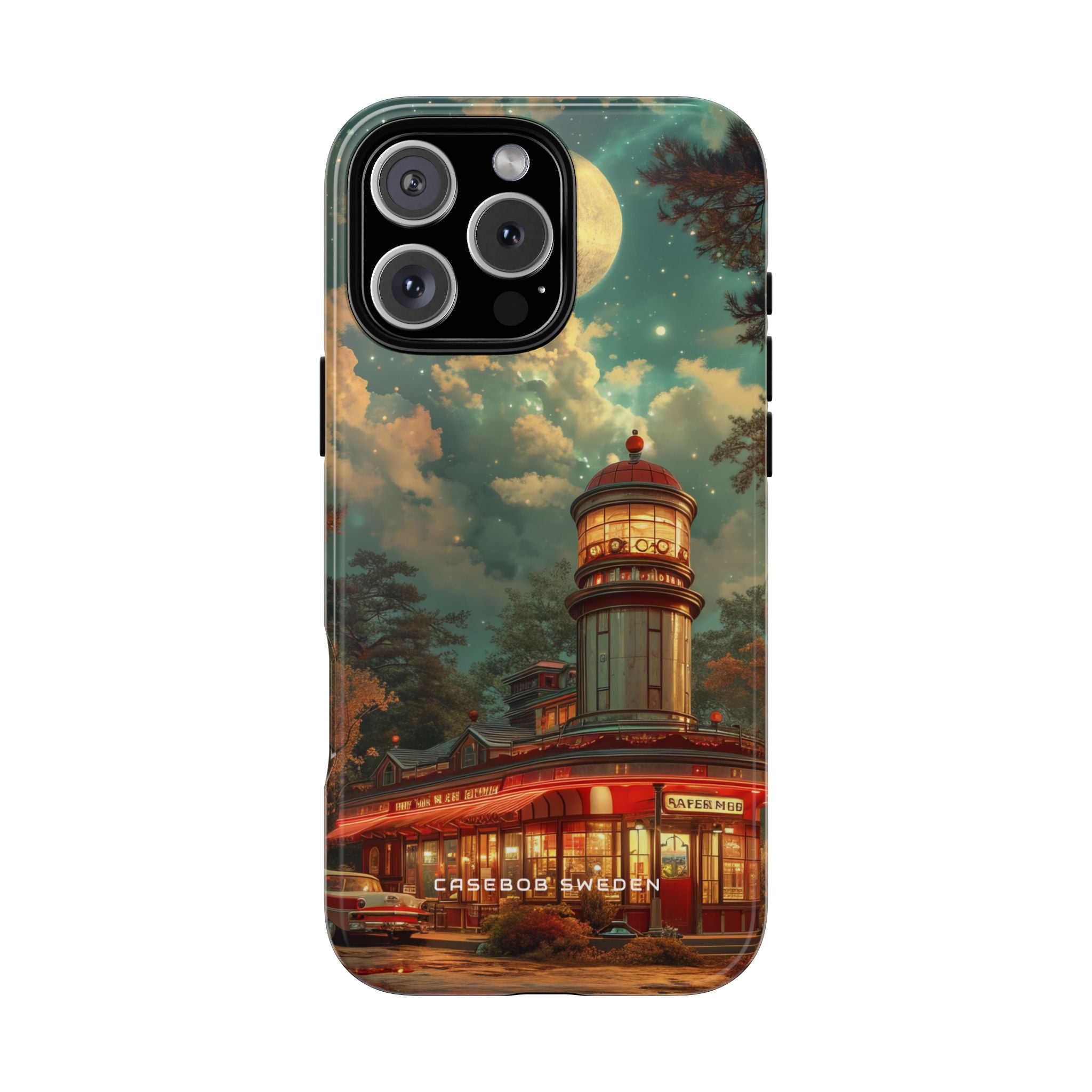 Vintage Moonlit Diner Fantasy iPhone 16 - Tough Phone Case