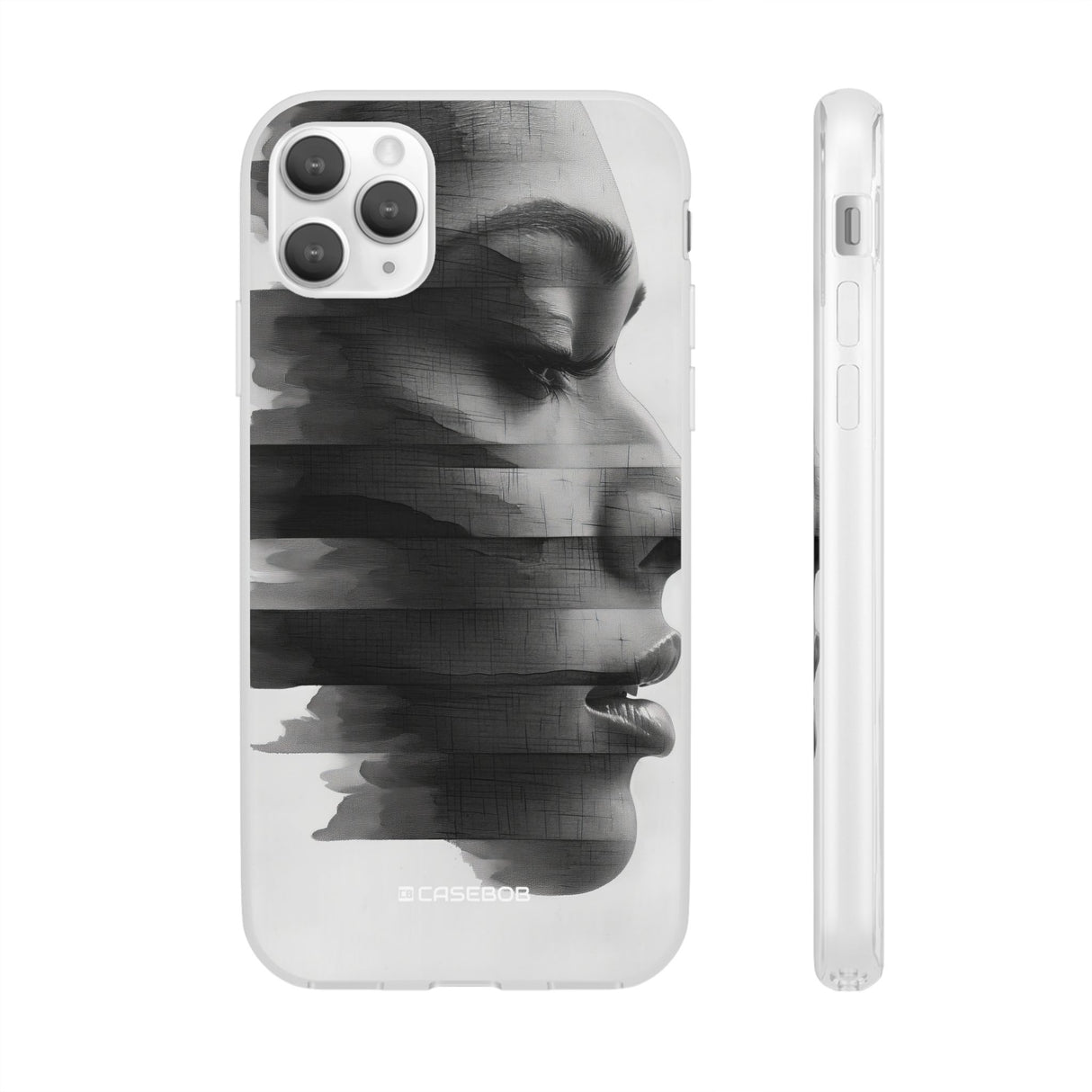 Abstract Glitch Portrait | Flexible Phone Case for iPhone